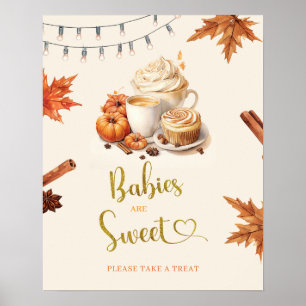 Poster Le Citrouille d'automne brasse du café Bébé sont d