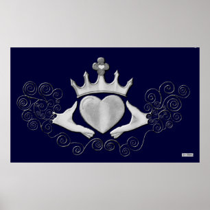 Poster Le Claddagh (Argent)