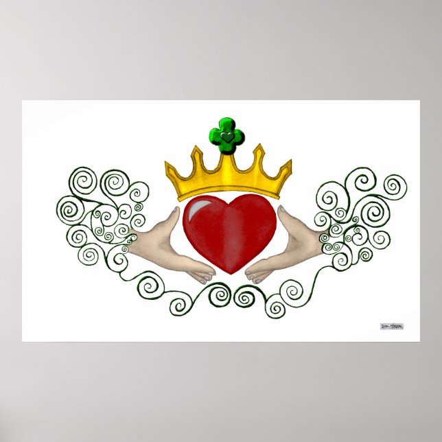 Poster Le Claddagh (couleur complète) (Devant)