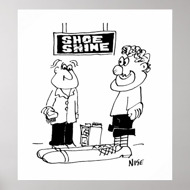 Poster Le clown va briller une chaussure (Devant)