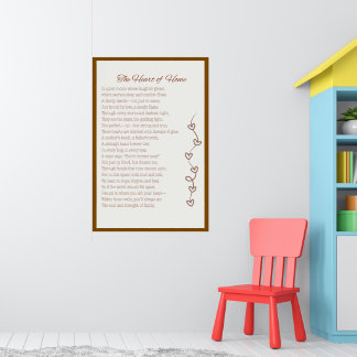 Poster Le Coeur de la maison - Poème d'amour familial imp