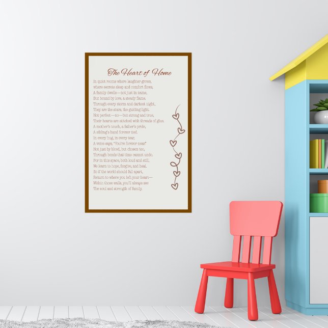 Poster Le Coeur de la maison - Poème d'amour familial imp (Pépinière 1)