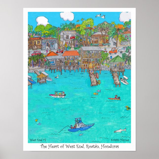 Poster Le coeur du West End #7, Roatan, Honduras (Devant)