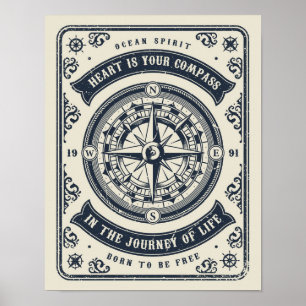 Poster Le coeur est la boussole