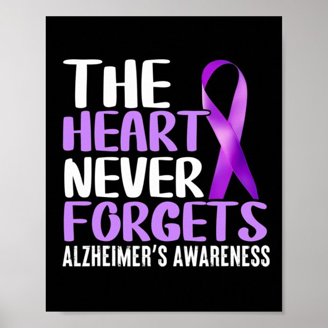 Poster Le coeur n'oublie jamais la conscience d'Alzheimer (Devant)