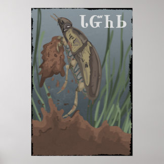 Poster Le coléoptère trouve de la boue