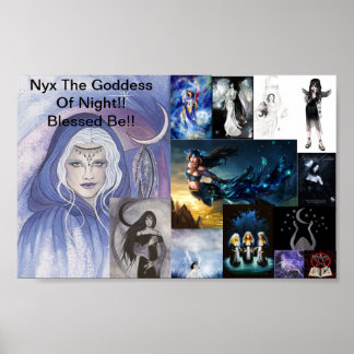 Poster Le collage de nyx, Nyx La déesse de la nuit ! ! Bé