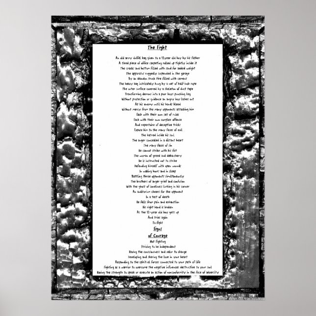 Poster Le combat et les signes du courage (Devant)