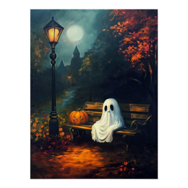 Poster Le compagnon d'octobre | Fantôme éffrayant et Citr (Devant)