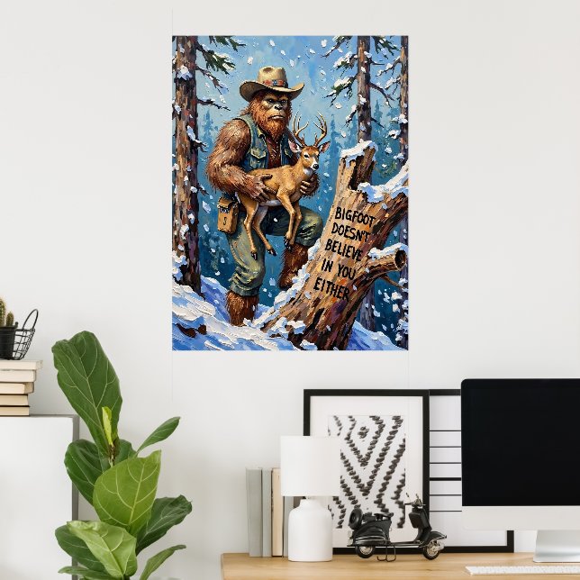 Poster Le compagnon paisible de l'hiver : Bigfoot et la F (Bureau à domicile)