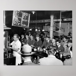 Poster Le comptoir de déjeuner de Pete, 1950. Photo vinta