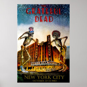 Poster Le concert de Grateful Dead 1980 à Radio City NY