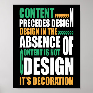 Poster Le contenu précède la conception La conception en