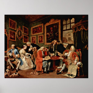 Poster Le contrat de mariage de William Hogarth