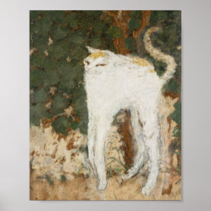 Poster Le Conversation Blanc Vintage Peinture Chat Mur Im