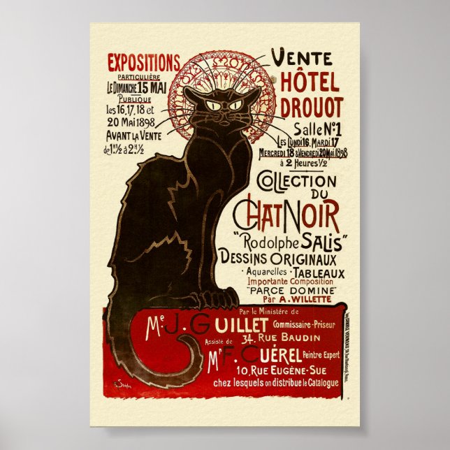 Poster Le Conversation Noir, Vente Hôtel Drouot Beaux Art (Devant)