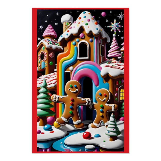 Poster Le couple biscuit de Noël (Devant)