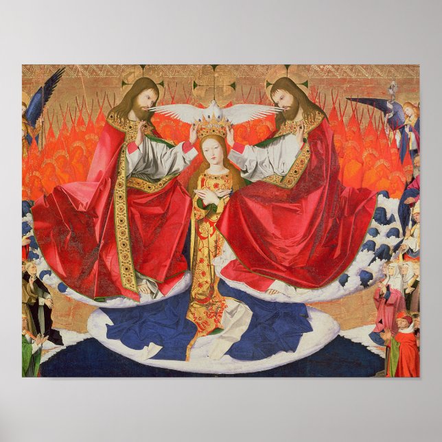 Poster Le couronnement de la Vierge, achevé 1454 (Devant)