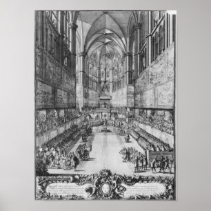 Poster Le couronnement de Louis XIV dans la cathédrale de