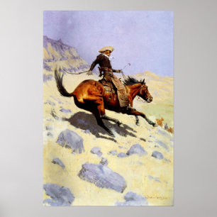 Poster Le Cowboy par Remington, Cavalerie Militaire Vinta