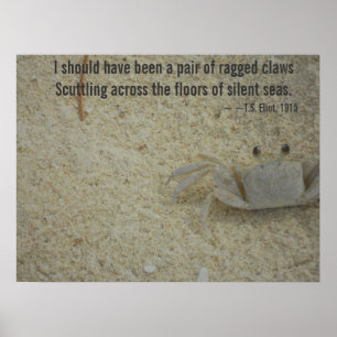 Poster Le crabe en lambeaux griffe le poème