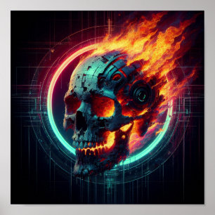 Poster Le crâne et le feu