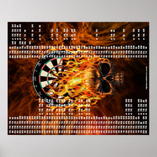 Poster Le crâne flamboyant darde l'affiche de diagramme
