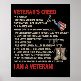 Poster Le credo de l'ancien combattant Je suis un vétéran