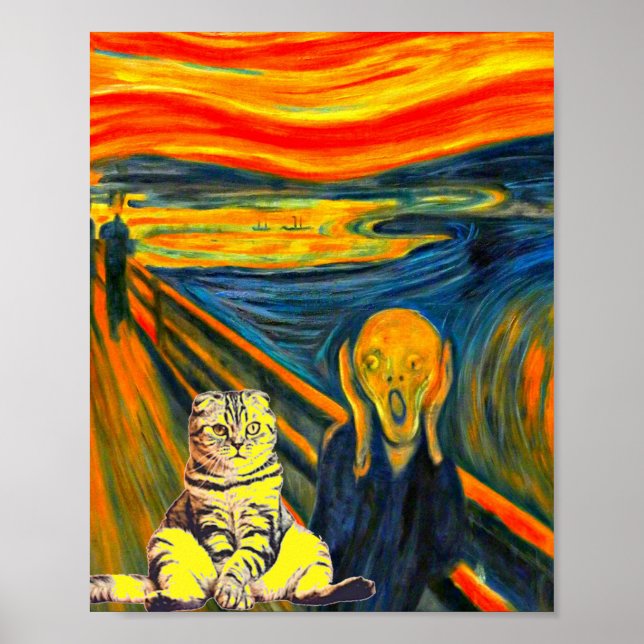 Poster Le cri de Munch, Cat Art Parody (Devant)