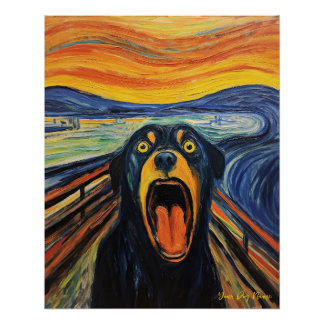 Poster Le cri - Rottweiler Dog 001 - Pall Munch