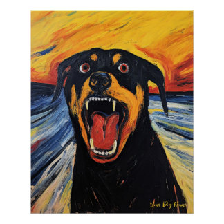 Poster Le cri - Rottweiler Dog 003 - Pall Munch