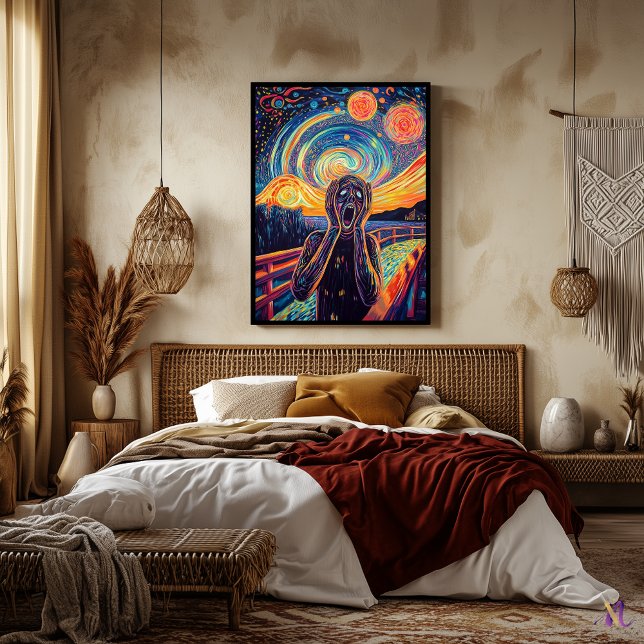 Poster Le cri Synthwave Cyberpunk Art (Créateur téléchargé)