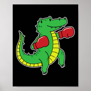 Poster Le crocodile fait la boxe