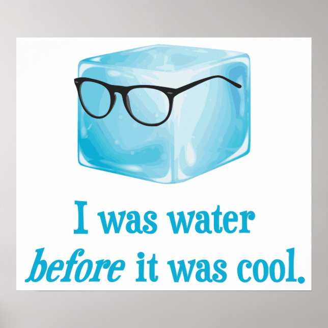 Poster Le Cube De Glace Hipster Était De L'Eau Avant D'Êt (Devant)