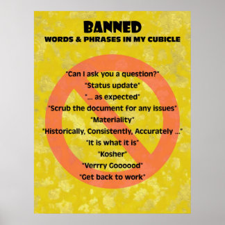 Poster "le CUBICLE" Mots et expressions interdits