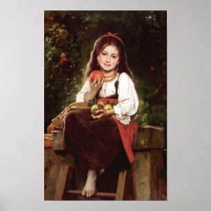 Poster Le cueilleur de pommes Léon Bazile Perrault 1879