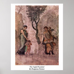 Poster Le cupidon puni par le peintre de Pompeian