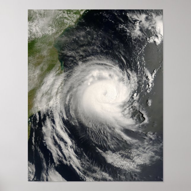 Poster Le cyclone tropical Favio s'approche du Mozambique (Devant)