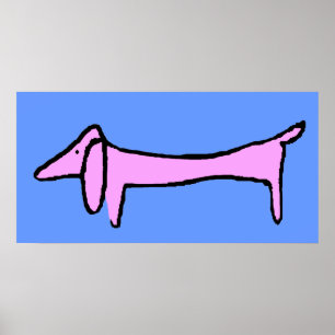 Poster Le Dachshund Rose