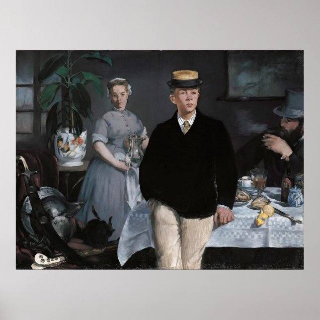 Poster Le Déjeuner dans l'atelier par Édouard Manet (Devant)