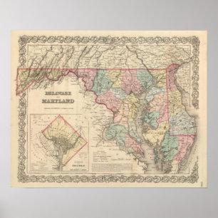 Poster Le Delaware et le Maryland