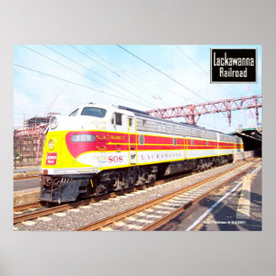 Poster Le Delaware Lackawanna et locomotive occidentale