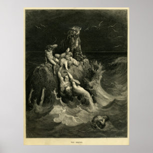 Poster Le déluge de Gustave Dore basé sur l'Arche de Noé