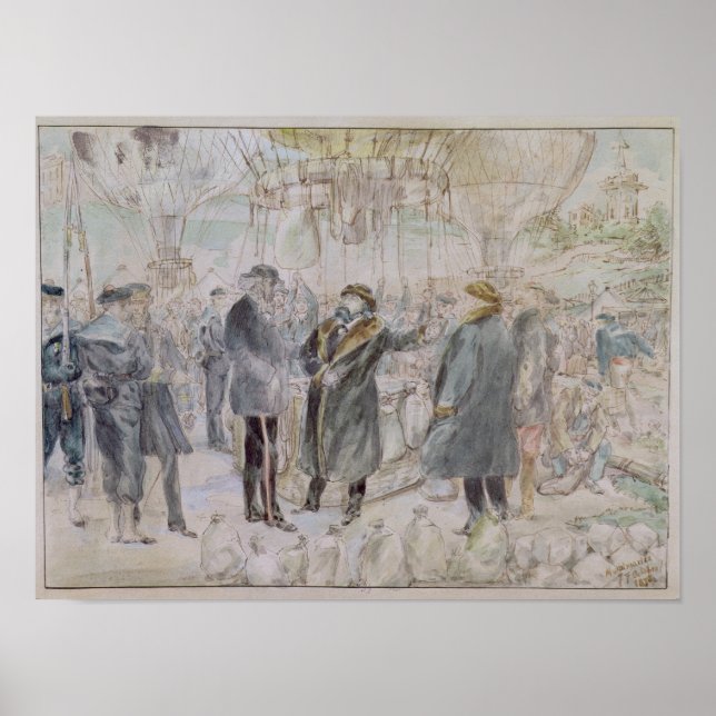 Poster Le départ de Leon Michel Gambetta (Devant)