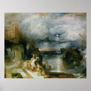 Poster Le départ du héros et du Leander (huile sur la