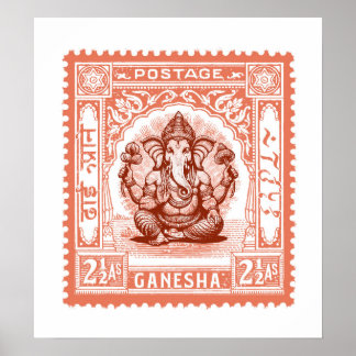 Poster Le design des timbres indiens, Ganesha