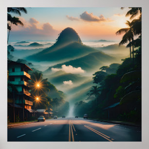 Poster Le design naturel avec Montagnes Paysage Pittoresq