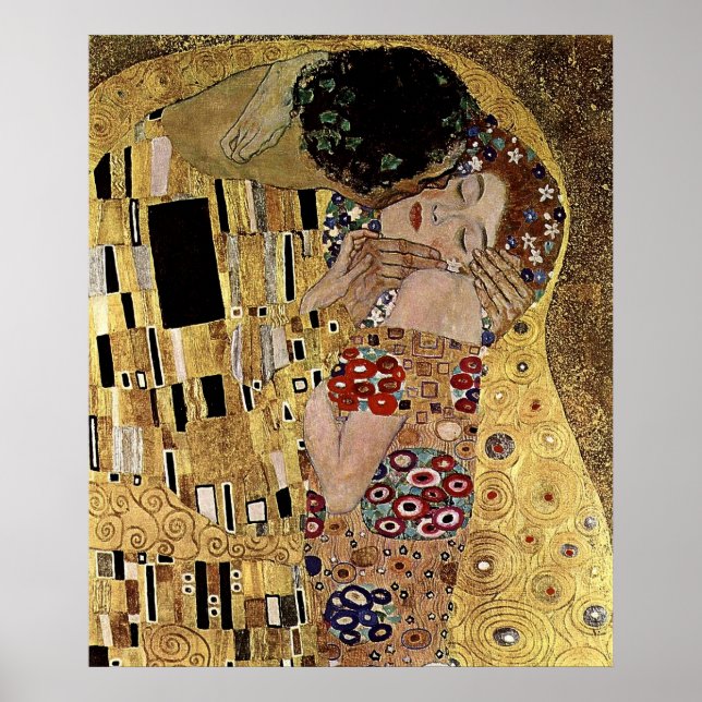 Poster Le détail du baiser de Gustav Klimt (vers 1908) (Devant)