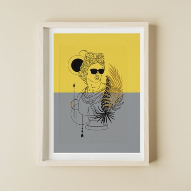 Poster Le dieu olympique moderne Apollo Colorblock (Créateur téléchargé)