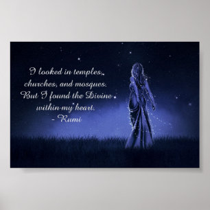 Poster Le Divin Dans Mon Cœur Citation Spirituelle